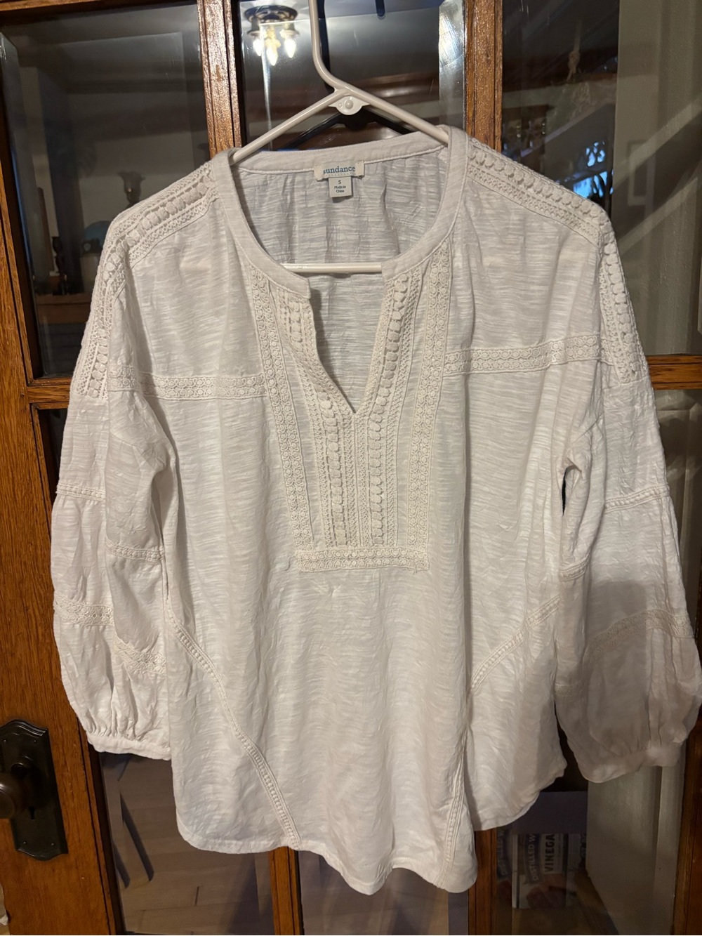 Sundance White Crochet-Detail Peasant Tunic